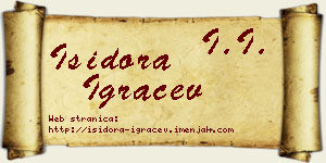 Isidora Igračev vizit kartica